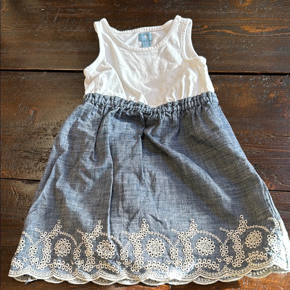 Hanna Andersson White and Blue Dress